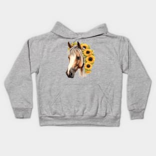 My Horse and Sunflowers Kids Hoodie